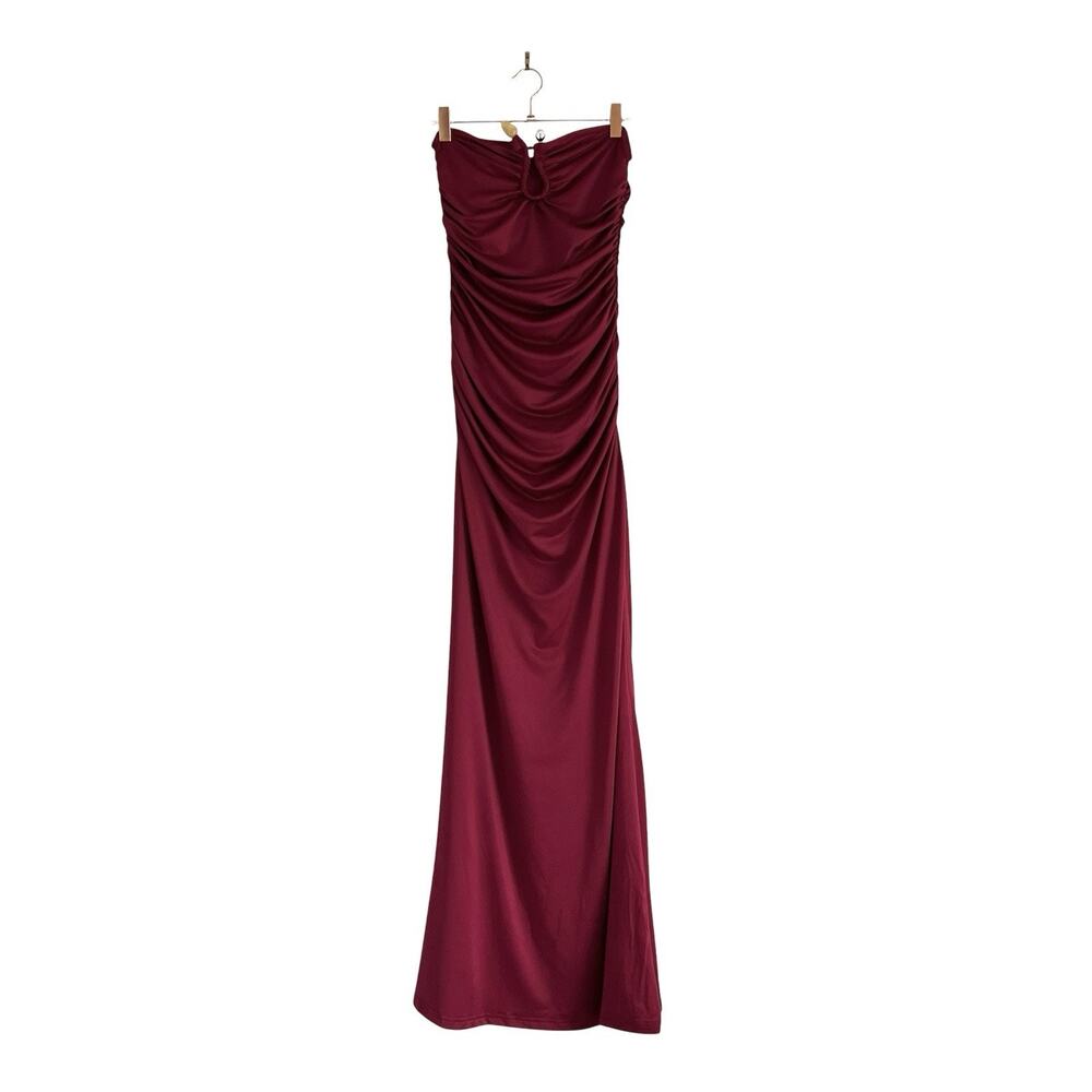 Peppermayo Exclusive Rudy Maxi Dress Maroon Size 4 Column Form-Fitting Gown - Picture 2 of 9